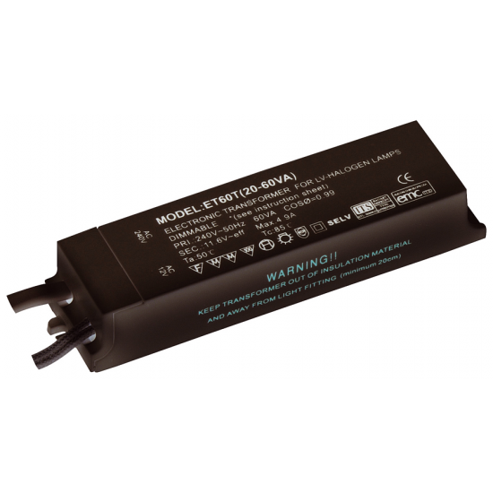 12V Transformer 20-60W Dimmable, Saxby