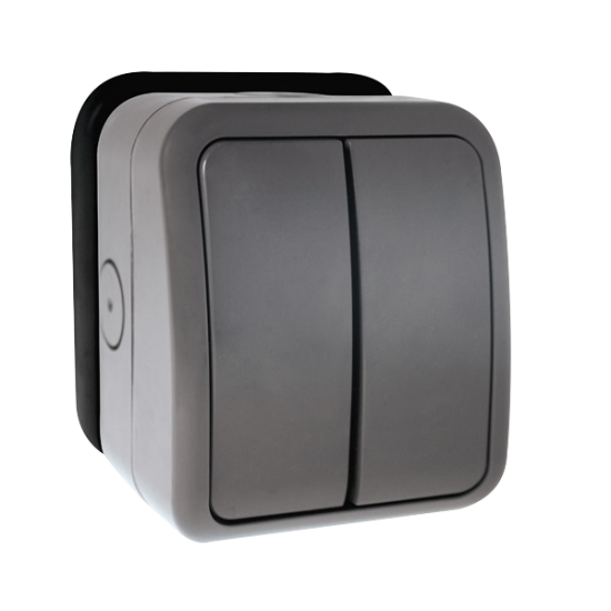 Scolmore OA412AGU 2 Gang 10 Amp Mini Grid Aquip Switch IP66