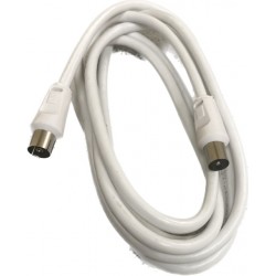 Coaxial Aerial Lead 2 Metre Male Plug/Female Socket