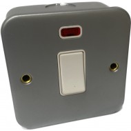 Niglon Metalclad 20 Amp Double Pole Switch Neon