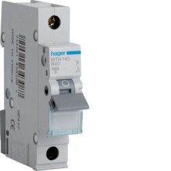 Hager 40A Single Pole MCB 6kA B Curve