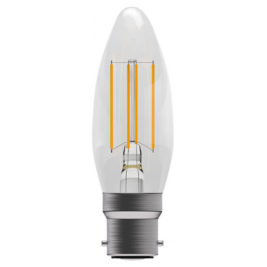 Bell Lighting 60711 3.3W BC (Bayonet Cap) LED Clear Filament Candle Bulb Cool White
