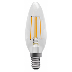 Bell Lighting 60728 3.3W SES (Small Edison Screw) LED Clear Filament Candle Bulb Cool White Dimmable