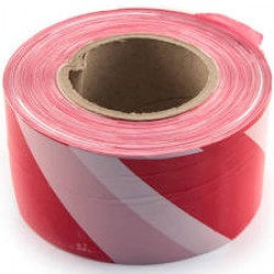 Barrier Hazard Tape red/White 70mmx500Mtr
