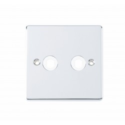 Niglon D-DP2-PC 2 Gang Dimmer Module Plate & Knobs Polished Chrome