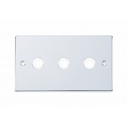Niglon D-DP3-PC 3 Gang Dimmer Module Plate & Knobs Polished Chrome
