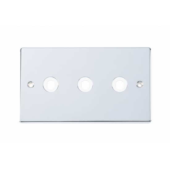 Niglon D-DP3-PC 3 Gang Dimmer Module Plate & Knobs Polished Chrome