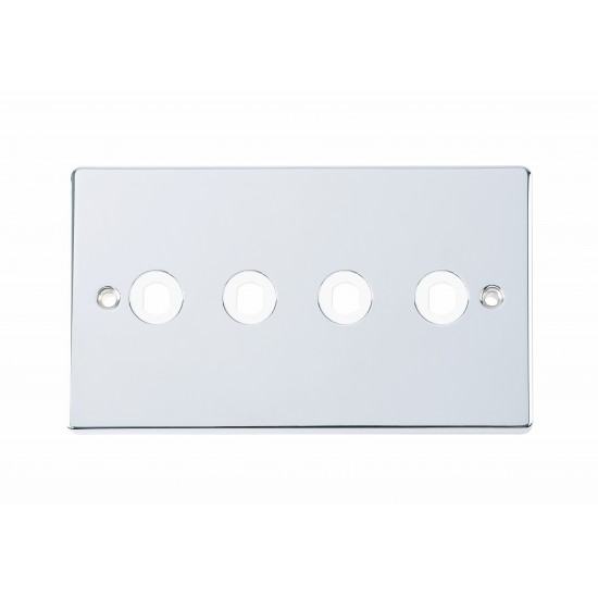 Niglon D-DP4-PC 4 Gang Dimmer Module Plate & Knobs Polished Chrome