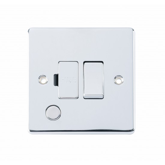 NIglon D-FS13DPFN-PCW 13 Amp Switched Fused Spur Flex Out Neon Polished Chrome