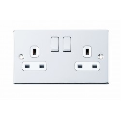 Niglon D-S132DPS-PCW 13 Amp Twin Switched Socket Polished Chrome