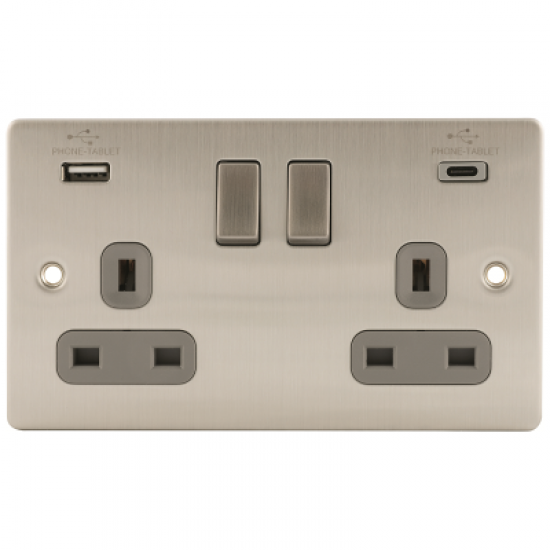Niglon D-S132USB3C-BCG USB Socket 2G 13A