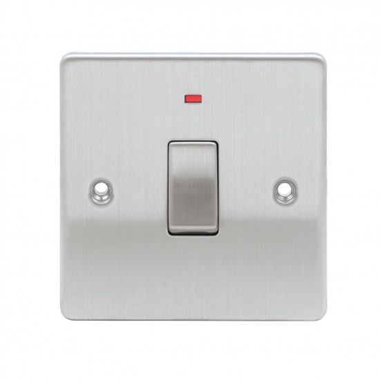 Niglon 20 Amp Double Pole Switch Neon Brushed Chrome