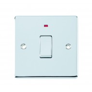 Niglon D-SP20DPN-PCM 20 Amp Double Pole Switch Neon Polished Chrome