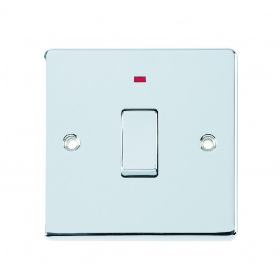 Niglon D-SP20DPN-PCM 20 Amp Double Pole Switch Neon Polished Chrome