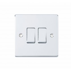 Niglon D-SP622-PCM 2 Gang 2 Way polished Chrome Light Switch