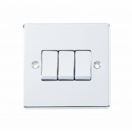 Niglon D-SP632-PCM 3 Gang 2 Way Polished Chrome Light Switch