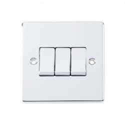 Niglon D-SP632-PCM 3 Gang 2 Way Polished Chrome Light Switch