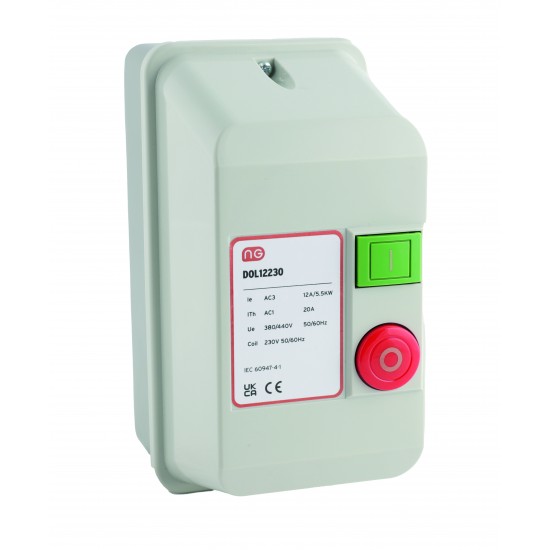 Niglon DOL12230 Metal Enclosed Direct On Line Starter 12 Amp 230V Coil