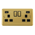 Deco Plus Satin Brass - Black Inserts - Scolmore Click