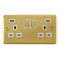 Deco Plus Satin Brass - White Inserts - Scolmore Click