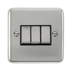 DPCH413BK Deco Plus 10AX Ingot 3 Gang 2 Way Plate