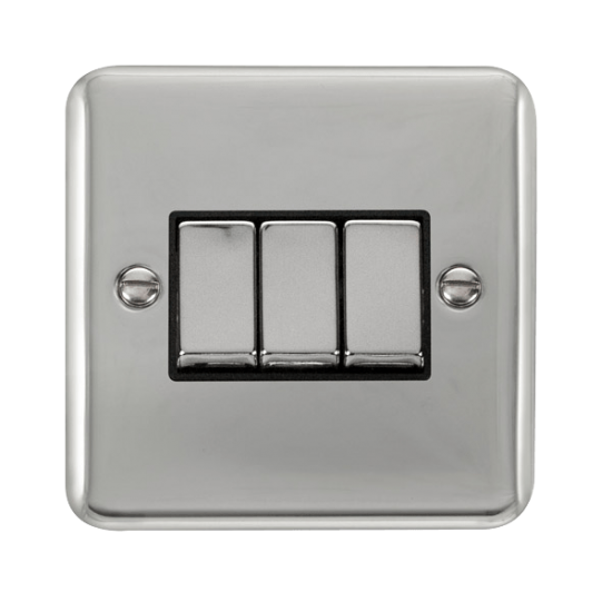 DPCH413BK Deco Plus 10AX Ingot 3 Gang 2 Way Plate