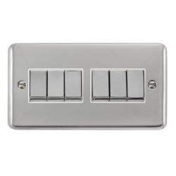 DPCH416WH Deco Plus 10AX Ingot 6 Gang 2 Way Plate