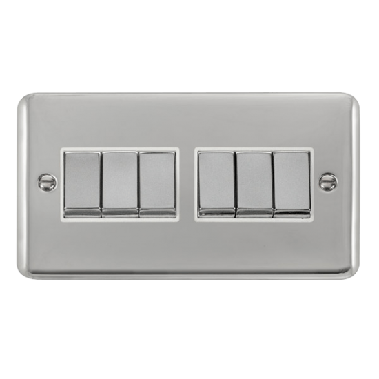 DPCH416WH Deco Plus 10AX Ingot 6 Gang 2 Way Plate