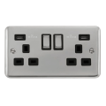 Deco Plus Polished Chrome - Black Inserts - Scolmore Click