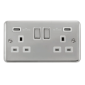 Deco Plus Polished Chrome - White Inserts - Scolmore Click