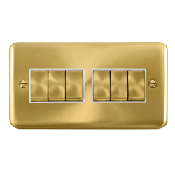 DPSB416WH Deco Plus 10AX Ingot 6 Gang 2 Way Plate