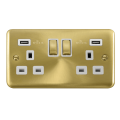Deco Plus Satin Brass - White Inserts - Scolmore Click