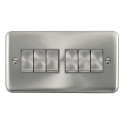DPSC416GY Deco Plus 10AX Ingot 6 Gang 2 Way Plate
