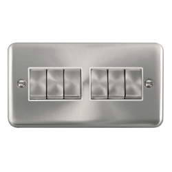 DPSC416WH Deco Plus 10AX Ingot 6 Gang 2 Way Plate