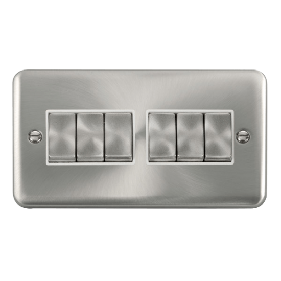 DPSC416WH Deco Plus 10AX Ingot 6 Gang 2 Way Plate
