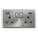 Deco Plus Satin Chrome - Grey Insert - Scolmore Click