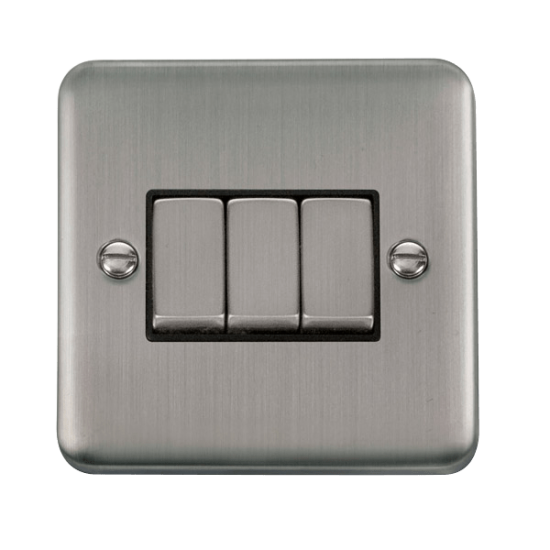 DPSS413BK Deco Plus 10AX Ingot 3 Gang 2 Way Plate