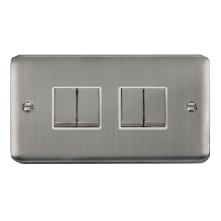 DPSS414WH Deco Plus 10AX Ingot 4 Gang 2 Way Plate