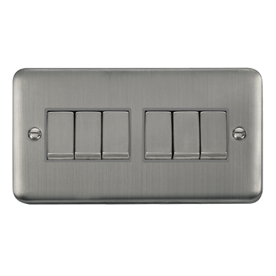 DPSS416GY Deco Plus 10AX Ingot 6 Gang 2 Way Plate