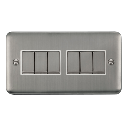 DPSS416WH Deco Plus 10AX Ingot 6 Gang 2 Way Plate