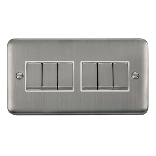 DPSS416WH Deco Plus 10AX Ingot 6 Gang 2 Way Plate