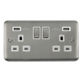 Deco Plus Stainless Steel - White Inserts - Scolmore Click