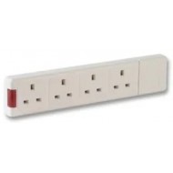 Extension Block 4 Gang Neon White