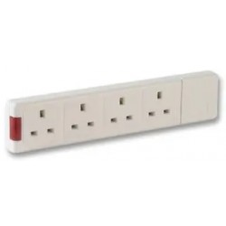 Extension Block 4 Gang Neon White