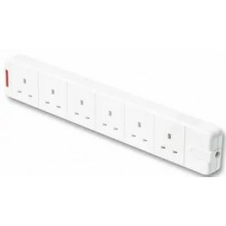 Extension Block 6 Gang White Neon