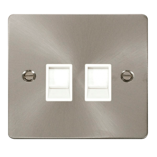 Scolmore Click Define FPBS118WH  FLAT PLATE TWIN R
