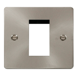 Scolmore Click Define Flat plate FPBS310 1 Gang New Media Unfurnished Plate - 1 Aperture Brushed Steel
