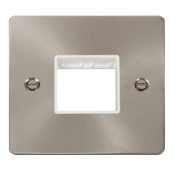 Scolmore Click Define FPBS402WH  1 Gang Plate Twin