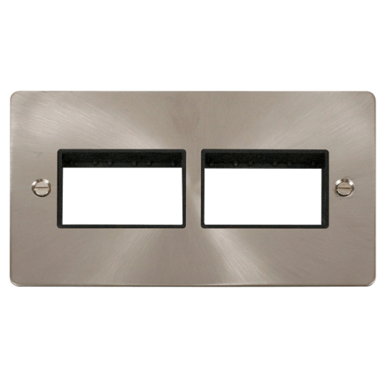 Scolmore Click Define FPBS406BK  2 Gang Plate (3+3
