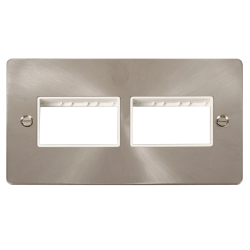 Scolmore Click Define FPBS406WH  2 Gang Plate (3+3
